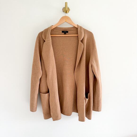 J.Crew Eloise Knit Open-Front Sweater Blazer Brown L - Picture 1 of 10